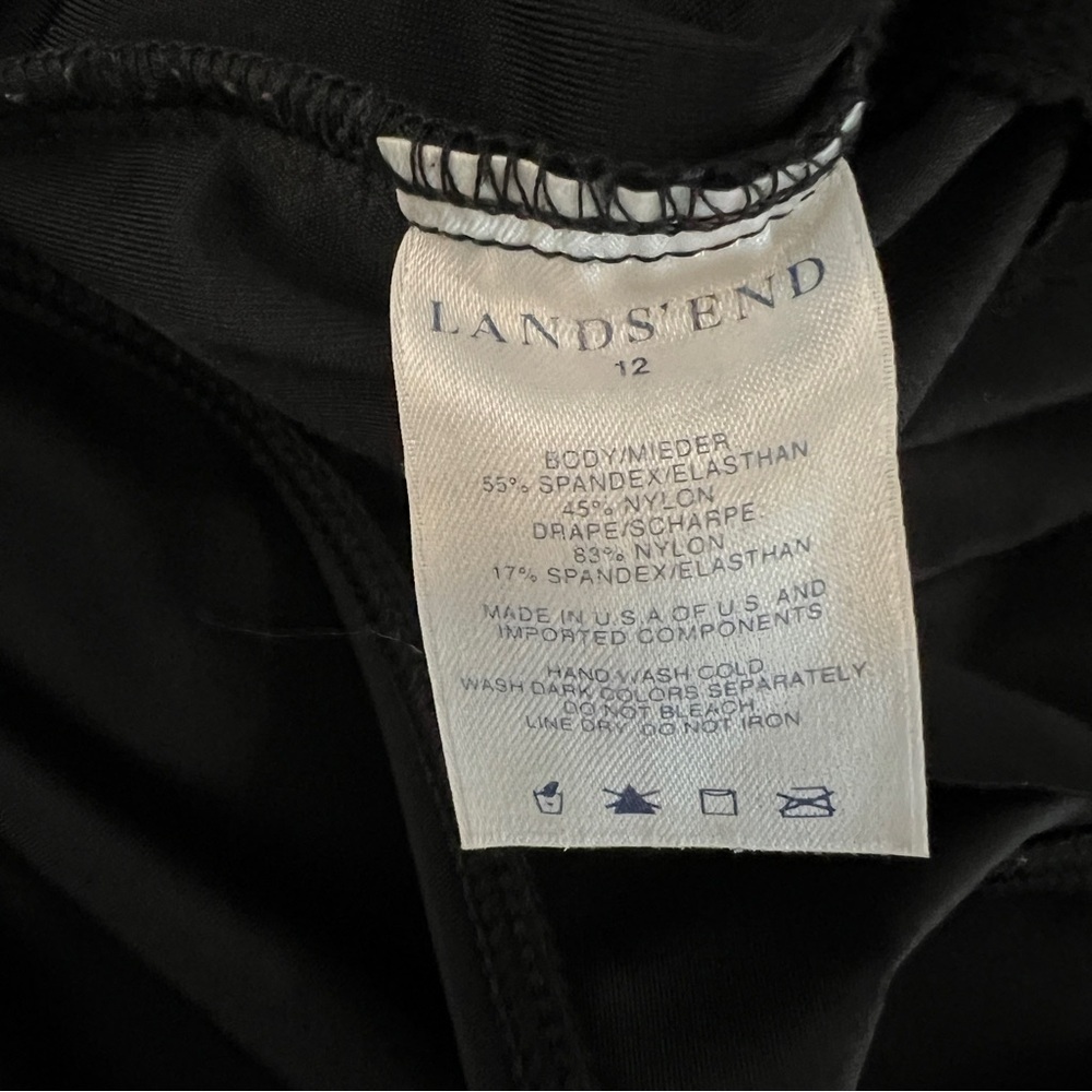 Lands' End Black Ruched Halter Tank Swimwear - Picture 7 of 8